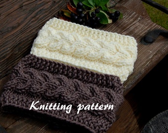 KNITTING PATTERN  Cable Knit Headband Pattern ENGLISH