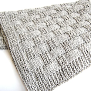 KNITTING PATTERN Baby Blanket Beginner Easy Waffle Baby Boy Baby Girl (2023-15)