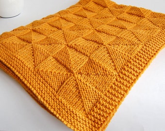 KNITTING PATTERN Baby Blanket for Baby Boy Girl Beginner Easy