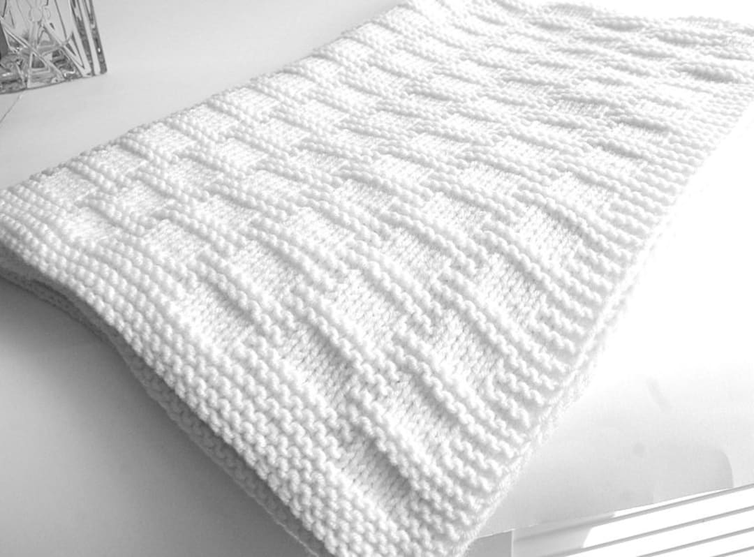 KNITTING PATTERN Easy Baby Blanket Beginner Baby Boy Girl Pattern Etsy