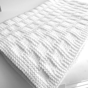 KNITTING PATTERN Easy Baby Blanket Beginner Baby Boy Girl Pattern (2022-2)
