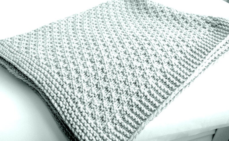 KNITTING PATTERN Baby Blanket Easy Beginner Baby Boy Baby Girl ENGLISH image 1