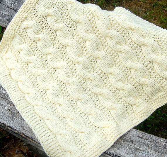KNITTING PATTERN Cable Knit Chunky Baby Blanket Pattern Etsy
