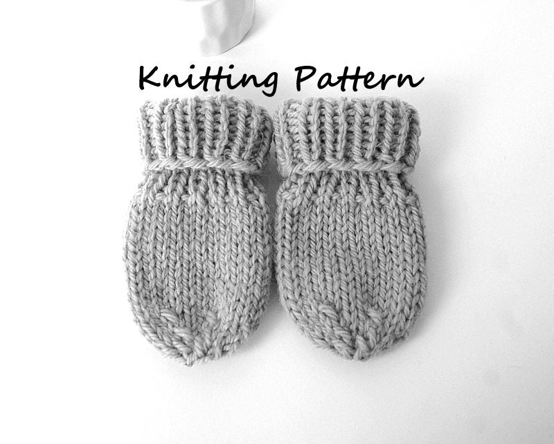 KNITTING PATTERN Easy Mittens Pattern Thumbless Newborn Baby Boy Baby ...