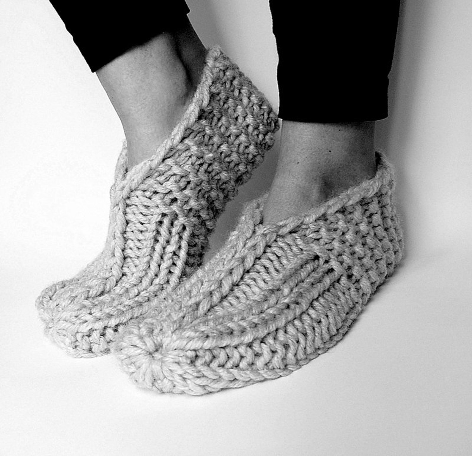 KNITTING PATTERN Slipper Socks Booties Super Easy Adult Sizes Etsy