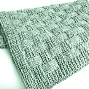 KNITTING PATTERN Baby Blanket Beginner Easy Waffle Baby Boy Baby Girl (2023-15)