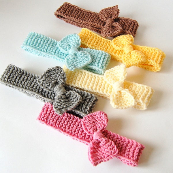 KNITTING PATTERN  Easy Bow Headband Head Hair Accessories Pattern  Baby Child Teen Women