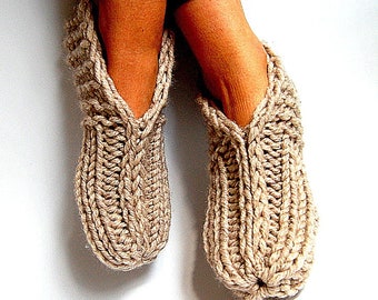 KNITTING PATTERN Slipper Socks Booties Super Easy Adult Sizes Unisex