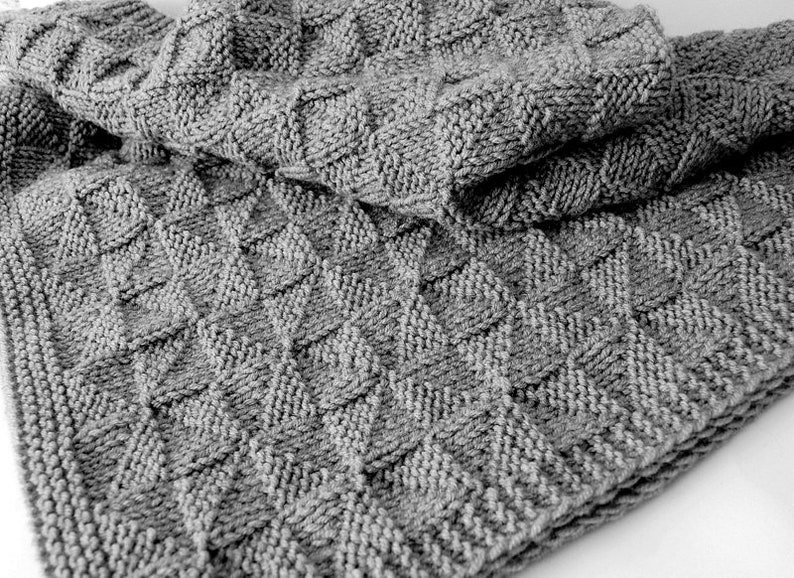 KNITTING PATTERN Easy Baby Blanket Beginner Baby Boy Baby Girl 20223