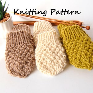 KNITTING PATTERN Easy Thumbless Baby Mittens for Baby Boy / Baby Girl Pattern, Newborn image 2