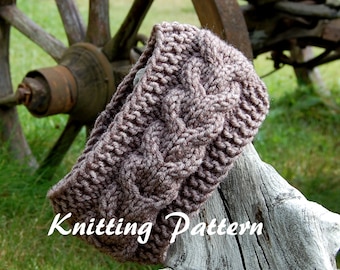 KNITTING PATTERN - Cable Knit Headband Pattern ENGLISH