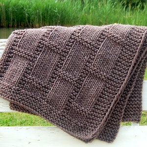 KNITTING PATTERN Easy Chunky Baby Blanket Pattern ENGLISH