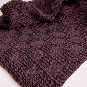 KNITTING PATTERN Easy Beginner Baby Blanket For Baby Boy Baby Girl Newborn (2023-5)