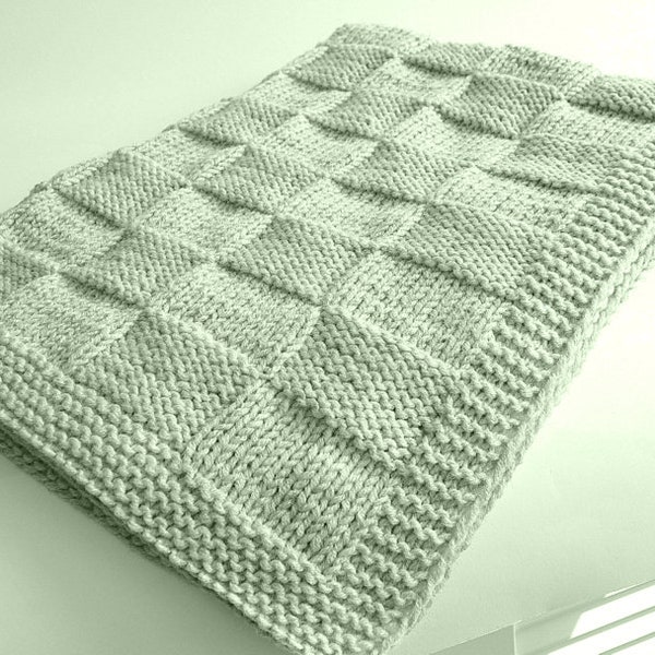 KNITTING PATTERN Easy Baby Blanket For Baby Boy Baby Girl Newborn (2023-10)