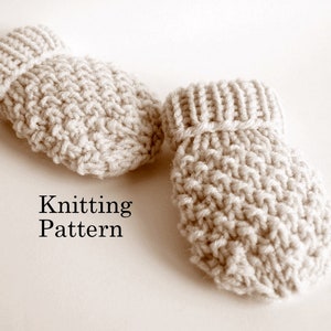 KNITTING PATTERN Easy Baby Thumbless Mittens Pattern Newborn Baby Boy Baby Girl