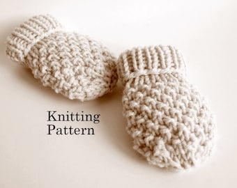 KNITTING PATTERN Easy Baby Thumbless Mittens Pattern Newborn Baby Boy Baby Girl