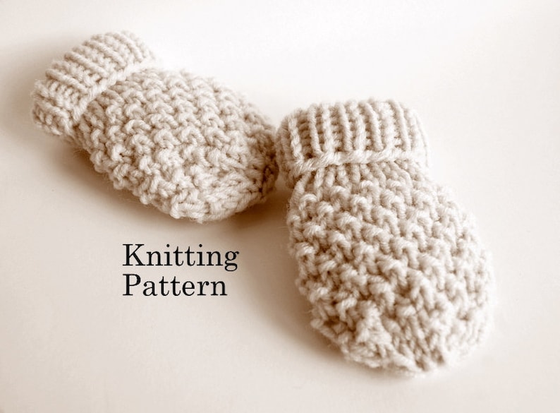 KNITTING PATTERN Easy Baby Thumbless Mittens Pattern Newborn Baby Boy ...