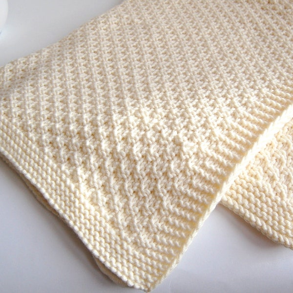 KNITTING PATTERN Baby Blanket Easy Beginner Baby Boy Baby Girl (2023-8)
