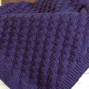 KNITTING PATTERN Easy Baby Blanket Beginner Baby Boy Girl (2024-3)
