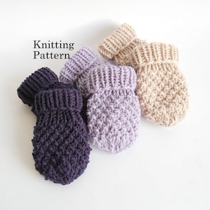 KNITTING PATTERN Easy Baby Thumbless Mittens Pattern Newborn Baby Boy Baby Girl Without Thumb