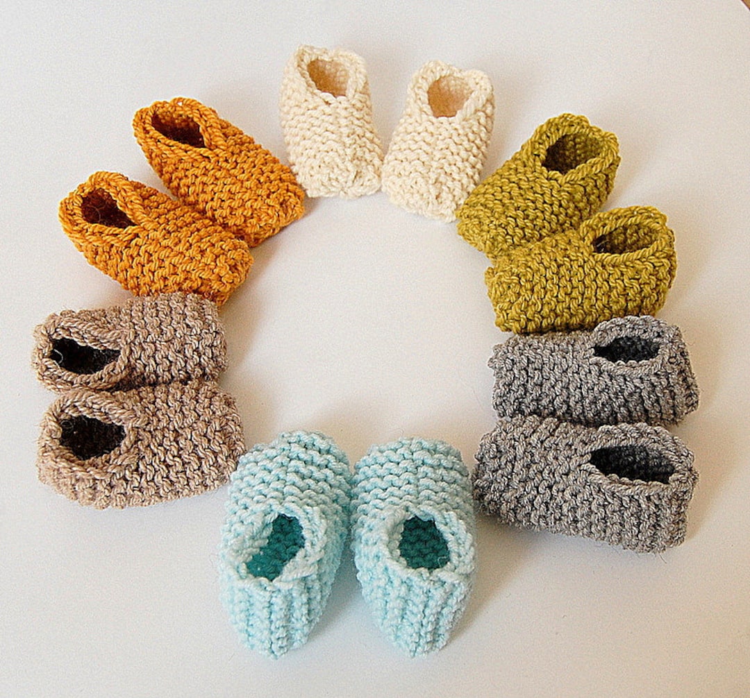 KNITTING PATTERN Easy Baby Booties Baby Boy Baby Girl Newborn Beginner ...