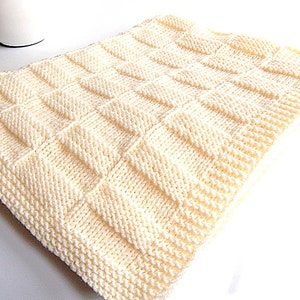 KNITTING PATTERN Easy Baby Blanket For Baby Boy Baby Girl Newborn (2024-2)