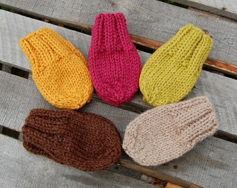 KNITTING PATTERN Easy Mittens Pattern  Thumbless  Newborn Baby Boy Baby Girl Mittens