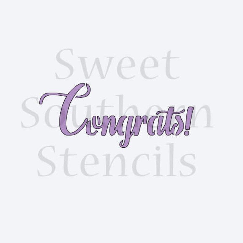 Congrats/congratulations Cookie Stencils 2 Options | Etsy