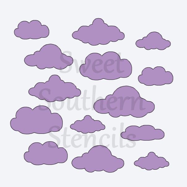 Clouds Stencil | Etsy