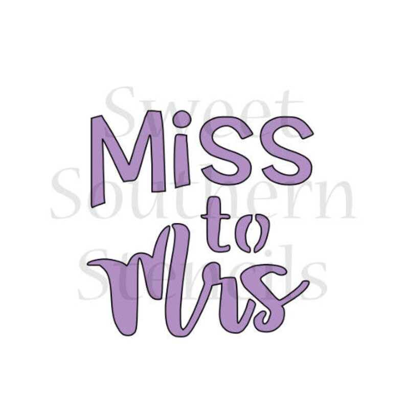Miss to Mrs Cookie Stencil | Etsy