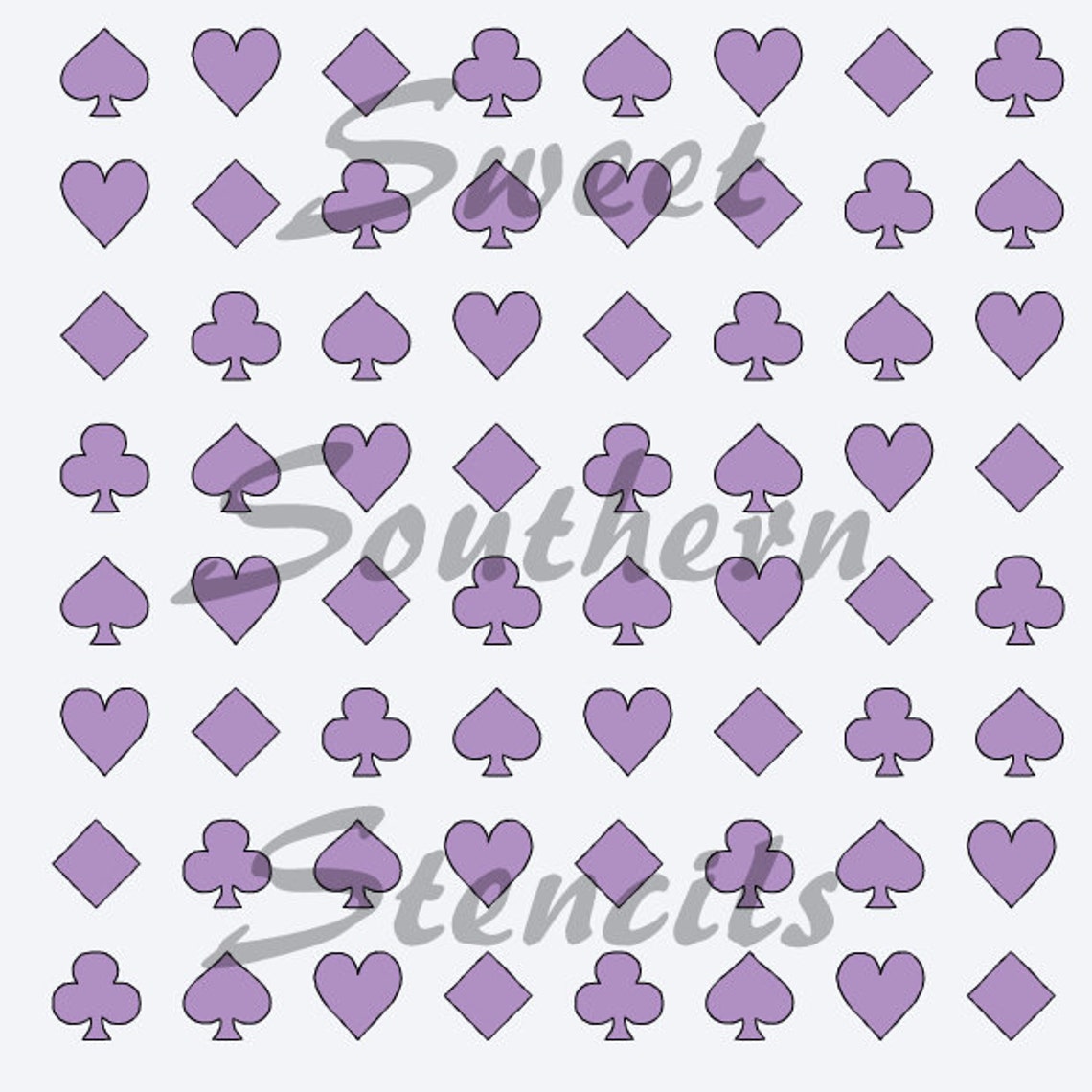 Playing Card Shapes Stencil | Etsy