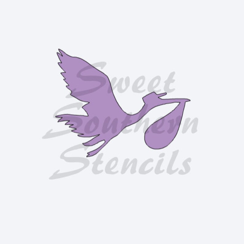 Stork With Baby Stencil Etsy stork-with-baby-stencil-etsy