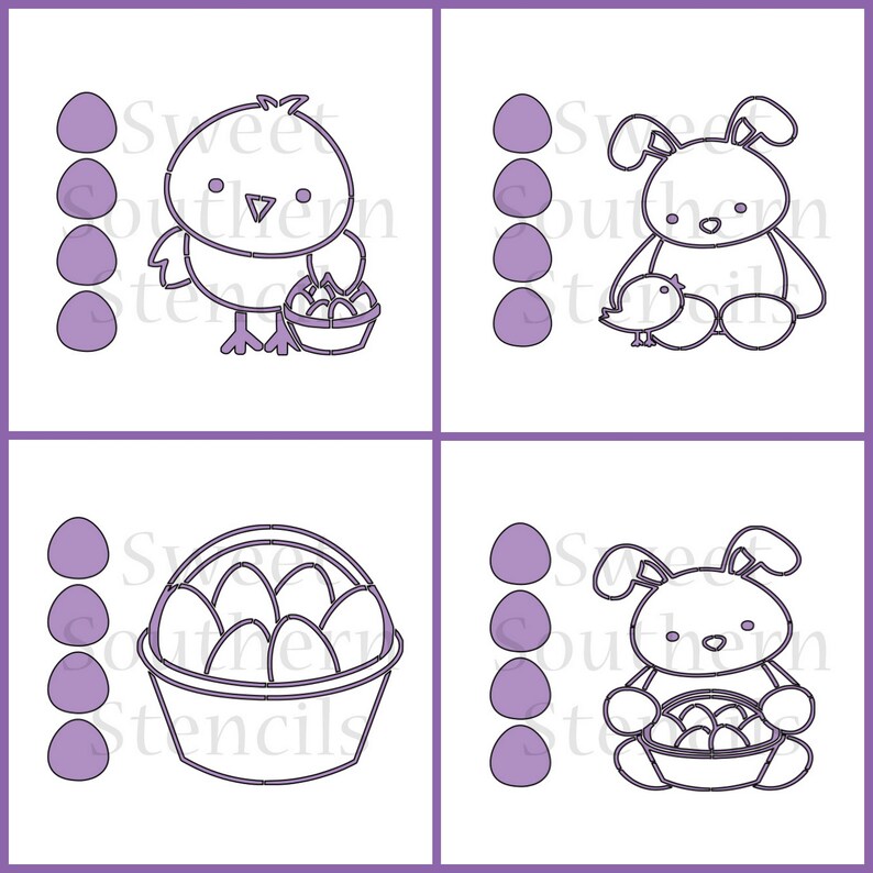 PYO Easter Friends Cookie Stencils 4 Separate Stencils Etsy pyo-easter-friends-cookie-stencils-4-separate-stencils-etsy
