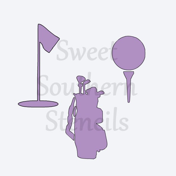 Golf Stencils 3 Separate Stencils Etsy