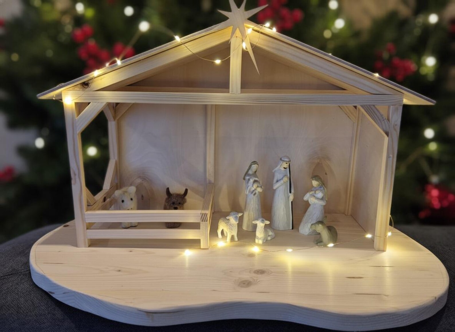 Handcrafted Wooden Nativity Stable - Perfect for Your Christmas Display ...