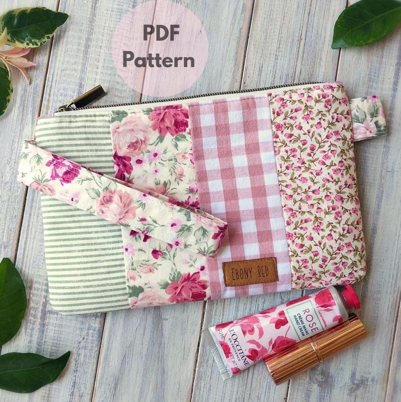 PDF Pattern in 3 sizes - Scrappy Wristlet Pouch - Confident beginner friendly - Plenty of photos, detailed instructions & tips image 1