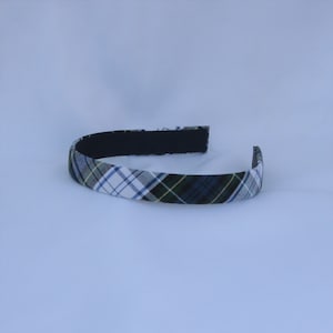 School Uniform Plaid Headband - White Plaid