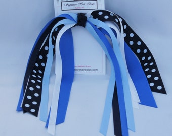 Made to Match School Uniform - Blues Ponytail Streamers