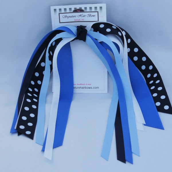 Made to Match School Uniform - Blues Ponytail Streamers