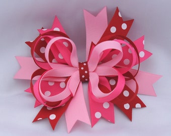 Spikes and Dots Valentine's Hairbow