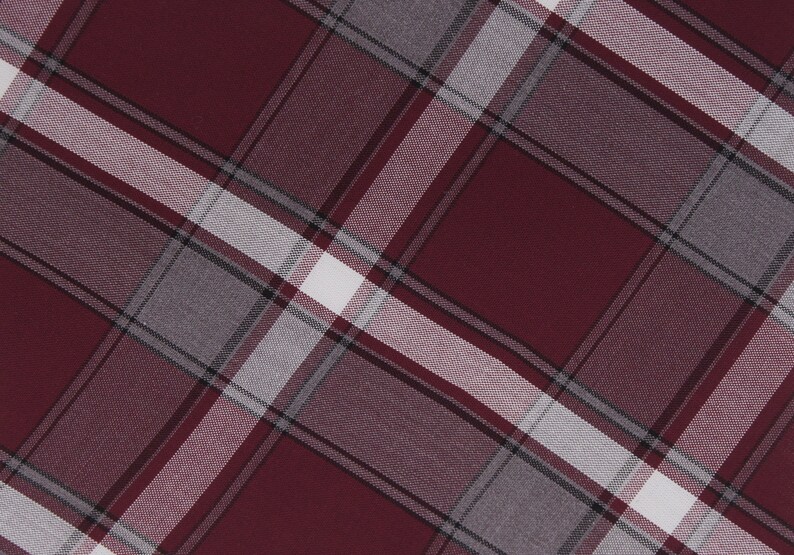 Maroon School Uniform Plaid Bow Pigtail Mini Set