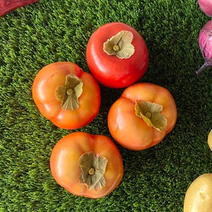 Party of Four Vintage Plastic Persimmon