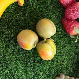 Vintage Trio of Artificial Green Nectarines