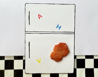 Vintage kylskåpsmagnet med rått biffkött - Nya matmagneter!