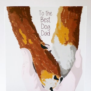 Biglietto di auguri papà cane papà - animali amanti del papà giorno cucciolo carta per papà - biglietto di auguri animale per lui - proprietari di animali San Valentino carta