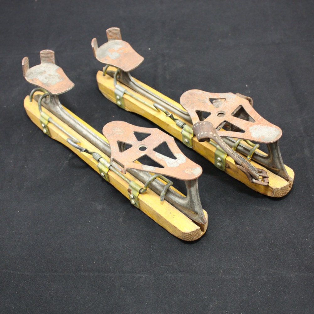 SALE Ice skates wooden skates dutch skates vintage skates Etsy
