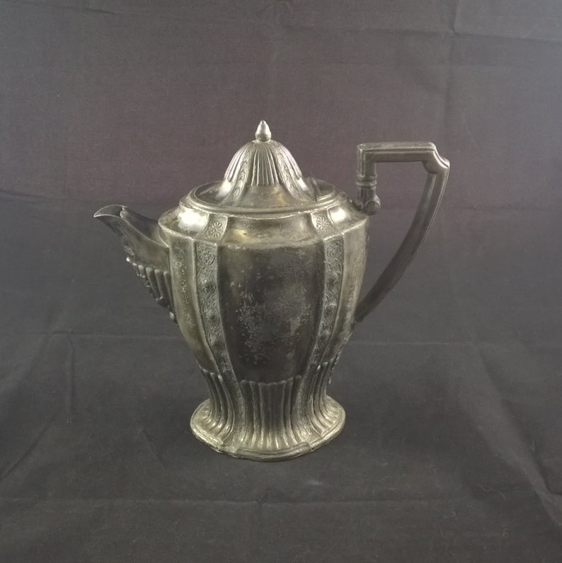 vintage coffeepot teapot pewter coffepot pewter teapot base marking antique pewter antique coffeepot antique teapot coffee and tea English