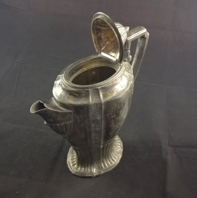 vintage coffeepot teapot pewter coffepot pewter teapot base marking antique pewter antique coffeepot antique teapot coffee and tea English