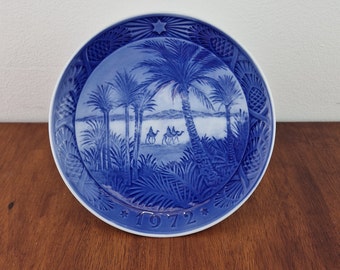 Royal Copenhagen, Denmark, desert scenery, porselain, china, ceramic, christmas plate ,wall decoration, christmas decoration ,1972