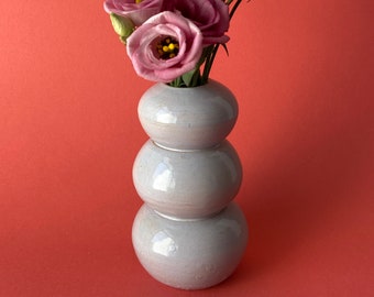 Handmade Ceramic Bubble Vase - White